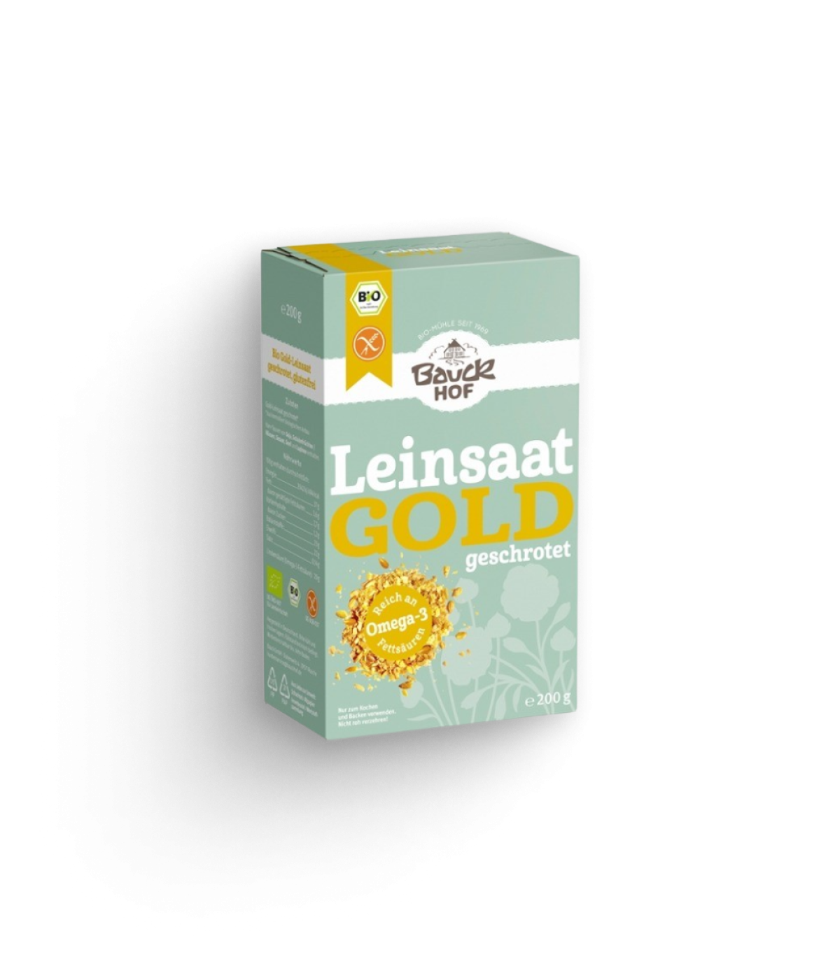Gold Leinsaat geschrotet